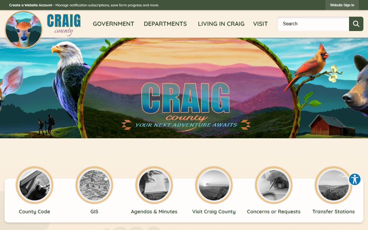 Craig County government website - traffic ticket records and court information