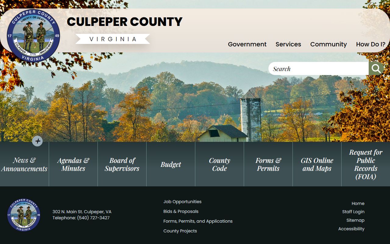 Culpeper County government website - traffic ticket records and citation information
