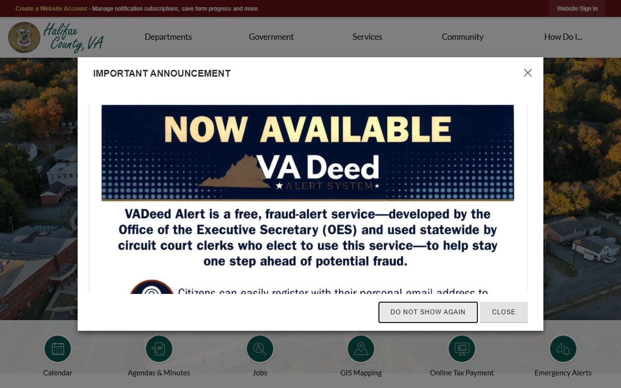 Halifax County Government traffic ticket records