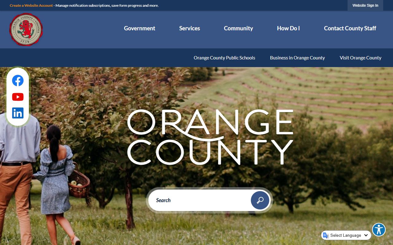Orange County government website - traffic ticket records and law enforcement