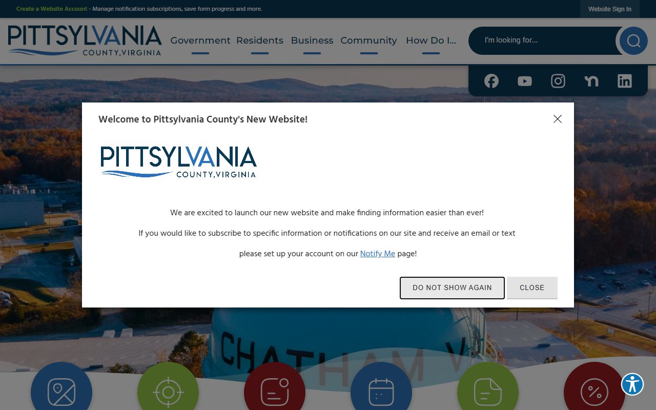 Pittsylvania County Sheriff and government website for traffic ticket records