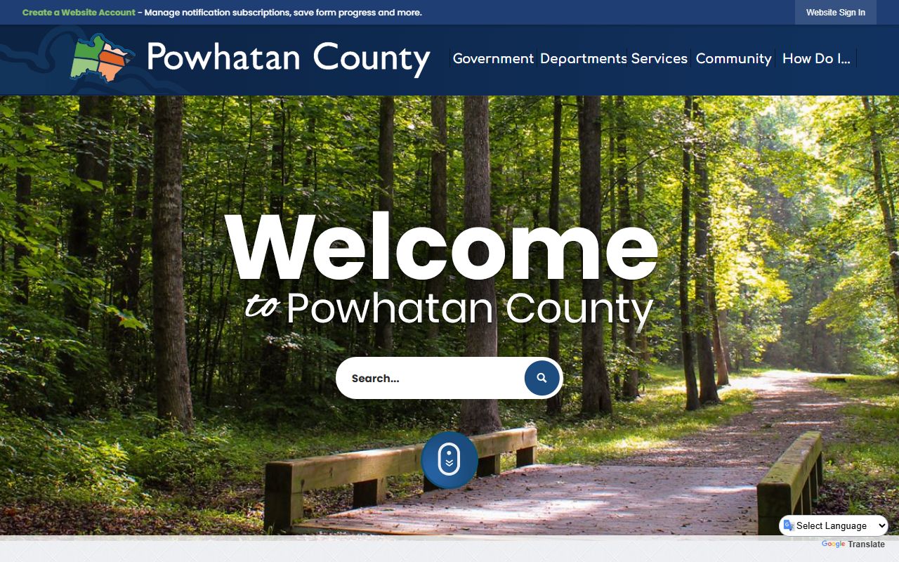 Powhatan County Sheriff and government website for traffic ticket records