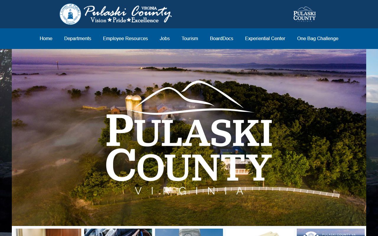 Pulaski County government website with traffic ticket records and court information